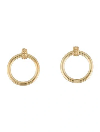 Pre-owned Lagos 18k Circle Stud Earrings In Multicolor