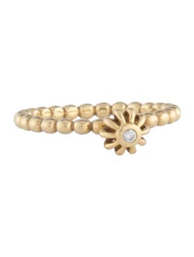 Pre-owned Lagos 18k Diamond Caviar Beaded Stacking Ring In Multi