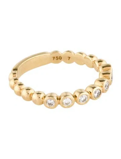 Pre-owned Lagos 18k Diamond Caviar Stacking Ring In Multi