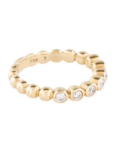 Pre-owned Lagos 18k Diamond Caviar Stacking Ring In Multi