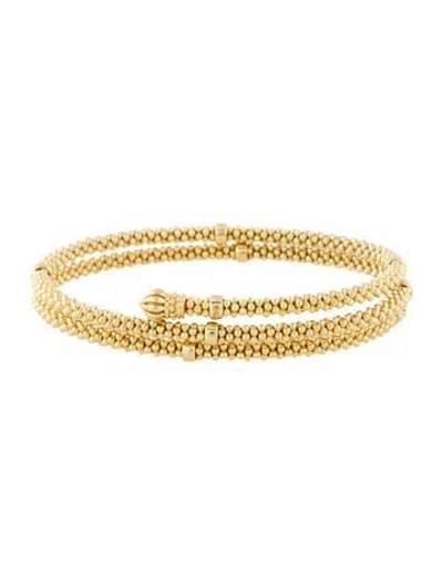 Pre-owned Lagos 18k Double Wrap Rolling Bangle Bracelet, 7.5" In Multi