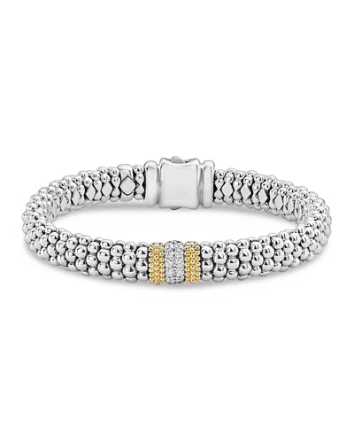 Lagos Caviar Lux Diamond Bracelet In Silver