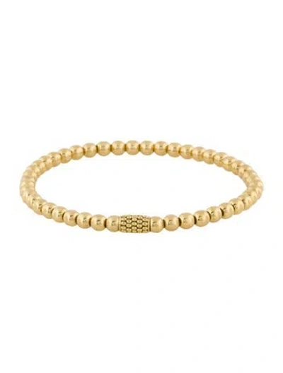 Pre-owned Lagos 18k Gold Bead Bracelet, 6.5" In Multicolor