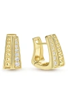 Lagos 18k Gold Caviar Diamond 2-row Hoope Earrings In Gold