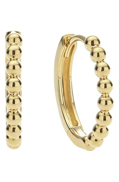 LAGOS LAGOS 18K GOLD CAVIAR HALF BEAD HOOP EARRINGS