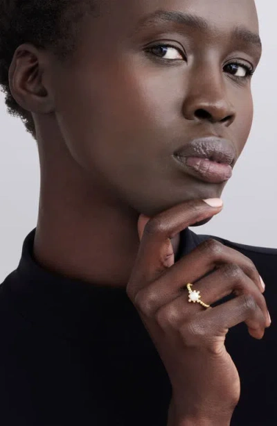 LAGOS LAGOS 18K LUNA FLEUR PEARL FLORAL RING