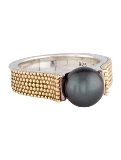 Pre-owned Lagos 18k Pearl Cocktail Ring In Multicolor