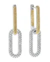 Lagos 18k Yellow Gold & Silver Caviar Lux-clip Diamond Link Drop Earrings - Exclusive In Silver/gold