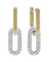 Lagos 18k Yellow Gold & Silver Caviar Lux-clip Diamond Link Drop Earrings - Exclusive In Silver/gold