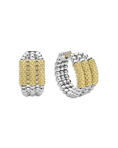 Lagos Caviar Bar Huggie Hoop Earrings In Gray
