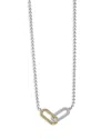 Lagos 18k Yellow Gold & Sterling Silver Caviar Lux-clip Diamond Bead Link Necklace, 16-18 - Exclusive In Silver/gold