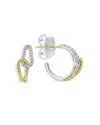 Lagos 18k Yellow Gold & Sterling Silver Caviar Lux-clip Diamond Loop Huggie Hoop Earrings - Exclusive In Silver/gold