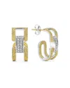 Lagos 18k Yellow Gold & Sterling Silver Caviar Lux Clip Diamond Pave Hoop Earrings - Exclusive In Silver
