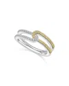 Lagos 18k Yellow Gold & Sterling Silver Caviar Lux-clip Diamond Small Statement Ring - Exclusive In Silver/gold
