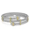 Lagos Two-tone Caviar Diamond Versa Wrap Bracelet In Silver