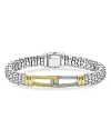 Lagos 18k Yellow Gold & Sterling Silver Caviar Lux Diamond Loop Caviar Bead Clip Bracelet - Exclusive In Silver
