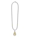 Lagos Signature Caviar Two-tone Interlocking Diamond Pendant Necklace In Gold/silver