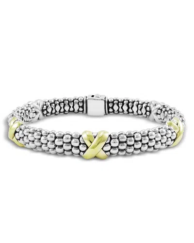 Lagos 18k Yellow Gold And Sterling Silver Caviar Bracelet In Gold/silver