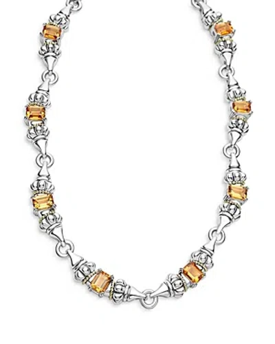 Lagos 18k Yellow Gold & Sterling Silver Glacier Citrine Collar Necklace, 16