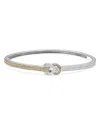 Lagos Newport Diamond Knot Hinged Bracelet In Silver/gold