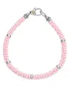 Lagos 18k Yellow Gold & Sterling Silver Pink Caviar Ceramic Bead Bracelet In Pink/silver