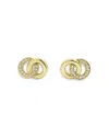 Lagos 18k Yellow Gold & Sterling Silver Signature Caviar Diamond Interlocking Stud Earrings In Gold