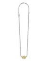 Lagos Two-tone Interlocking Circle Pendant Ball Chain Necklace In Gold/silver