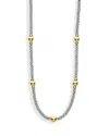 Lagos Signature Caviar Bead Station Necklace In Silver/gold