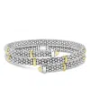 Lagos Two-tone Caviar Diamond Versa Wrap Bracelet In Silver