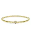 Lagos 18k Yellow Gold Caviar Diamond Pave Ball Stretch Bracelet In Gold