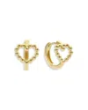Lagos 18k Yellow Gold Caviar Gold Beaded Heart Huggie Hoop Earrings In Gold