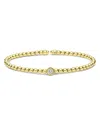 Lagos 18k Yellow Gold Caviar Gold Diamond Bezel Bead Flex Bangle Bracelet In Gold