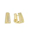 Lagos 18k Yellow Gold Caviar Gold Diamond Double Row Huggie Hoop Earrings In Gold