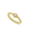 Lagos 18k Yellow Gold Caviar Gold Diamond Rondelle Bead Stacking Ring In Gold