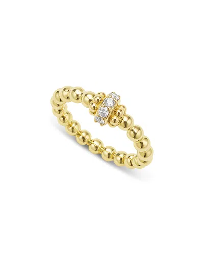 Lagos 18k Yellow Gold Caviar Gold Diamond Rondelle Bead Stacking Ring In Orange