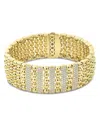 Lagos 18k Yellow Gold Caviar Gold Five Station Pave Diamond Statement Bracelet In White/gold