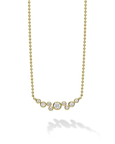 Lagos 18k Yellow Gold Fizz Diamond Bezel Beaded Collar Necklace, 16-18
