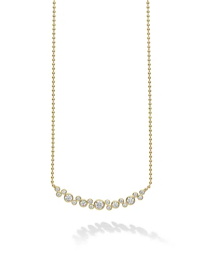 Lagos 18k Yellow Gold Fizz Diamond Bezel Cluster Collar Necklace, 16-18