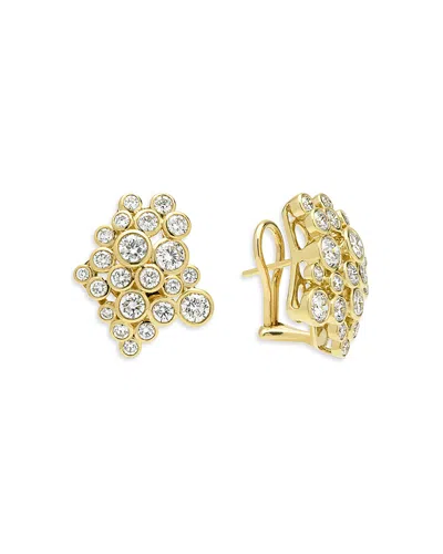 Lagos 18k Yellow Gold Fizz Diamond Bezel Cluster Statement Earrings