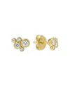 Lagos 18k Yellow Gold Fizz Diamond Bezel Cluster Stud Earrings In Gold
