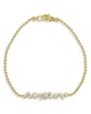 Lagos 18k Yellow Gold Fizz Diamond Bezel Horizontal Cluster Bead Link Bracelet In Gold