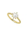 Lagos 18k Yellow Gold Luna Cultured Pearl & Diamond Fleur Ring In Gold