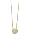 Lagos 18k Yellow Gold Meridian Diamond Pave Circle Pendant Necklace, 16-18 In Gold