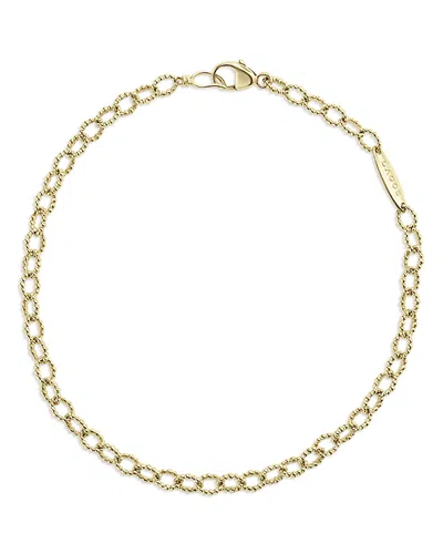 LAGOS 18K YELLOW GOLD SIGNATURE CAVIAR BEADED OVAL LINK BRACELET