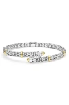 Lagos 2-tone Caviar Versa Bypass Bracelet In Metallic