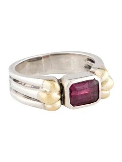 Pre-owned Lagos 2.30ct Rhodolite Caviar Ring In Multi