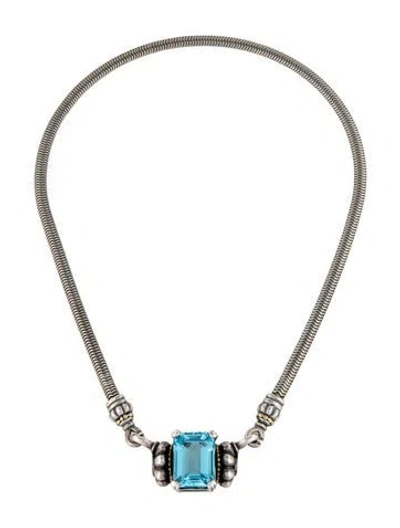 Pre-owned Lagos 24.41ct Topaz Pendant Necklace, 20" In Multicolor