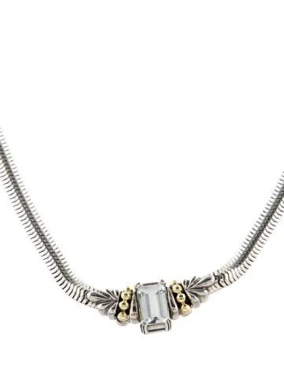 Pre-owned Lagos 3.29ct Topaz Caviar Collar Necklace, 15" In Multi