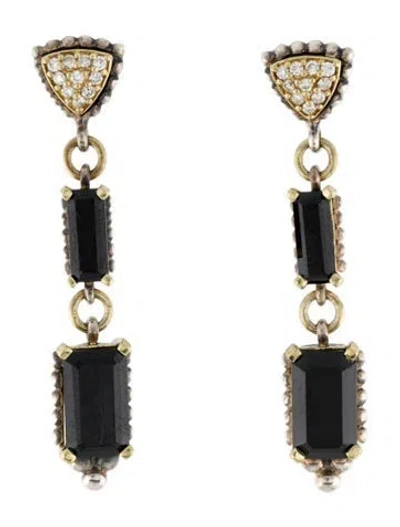 Pre-owned Lagos 6.74ct Spinel & Diamond Caviar Drop Earrings In Multi