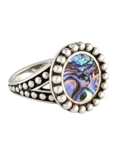 Pre-owned Lagos Abalone Circle Cocktail Ring In Multi
